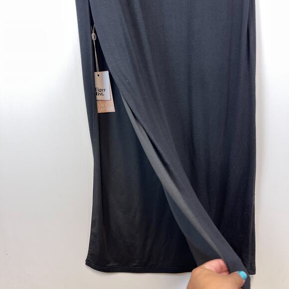 NWT Tiger Mist Size XL Christy Maxi Long Dress Stretch Side Slit Open Chest Blk - Picture 5 of 11